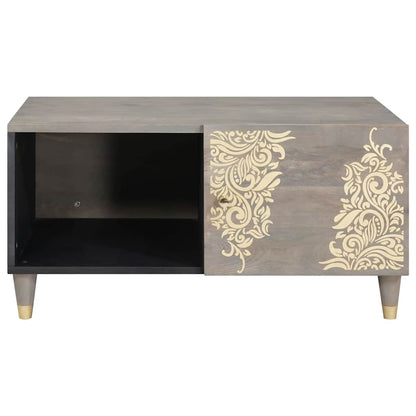 vidaXL Table basse gris 80 x 50 x 40 cm Bois de manguier massif