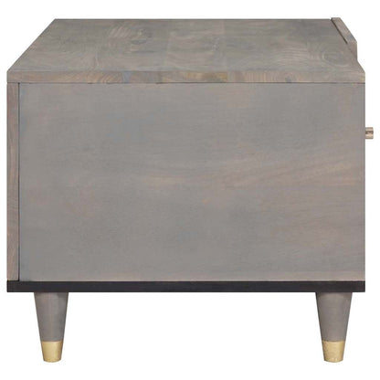 vidaXL Table basse gris 80 x 50 x 40 cm Bois de manguier massif