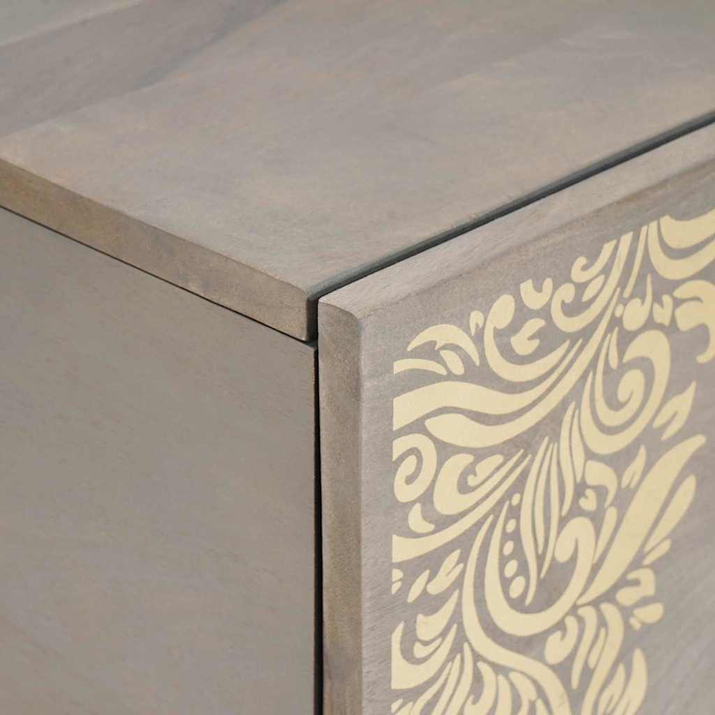 vidaXL Table basse gris 80 x 50 x 40 cm bois de manguier massif