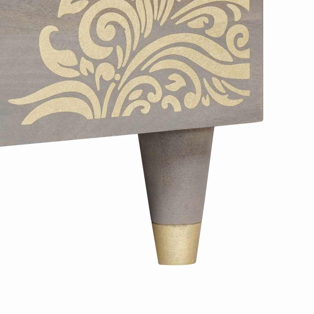 vidaXL Table basse gris 80 x 50 x 40 cm bois de manguier massif