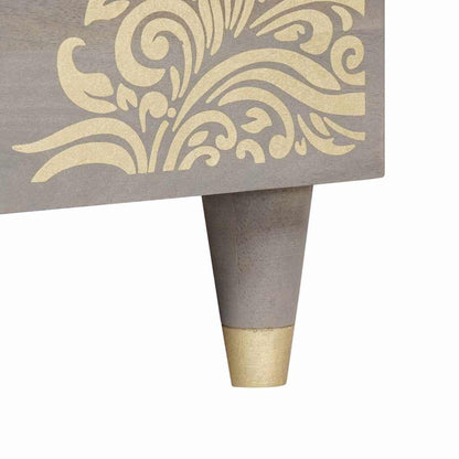 vidaXL Table basse gris 80 x 50 x 40 cm bois de manguier massif