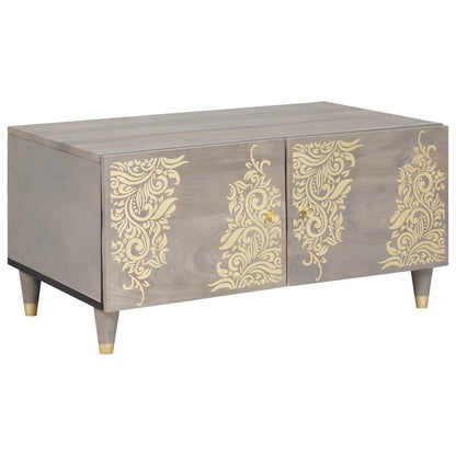 vidaXL Table basse gris 80 x 50 x 40 cm bois de manguier massif