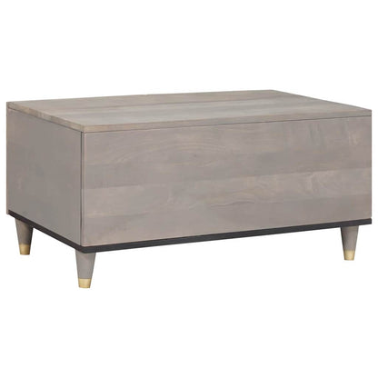 vidaXL Table basse gris 80 x 50 x 40 cm bois de manguier massif