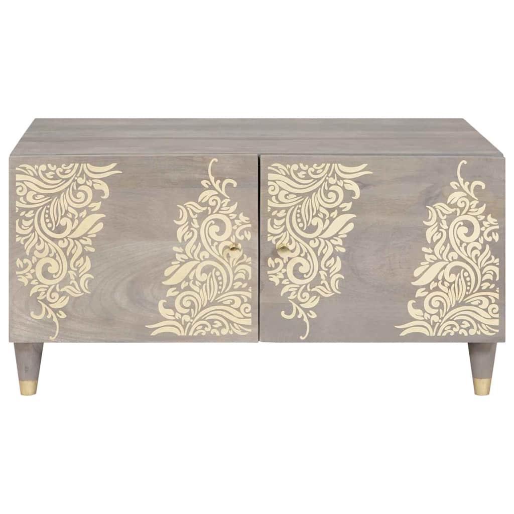 vidaXL Table basse gris 80 x 50 x 40 cm bois de manguier massif