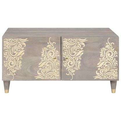 vidaXL Table basse gris 80 x 50 x 40 cm bois de manguier massif