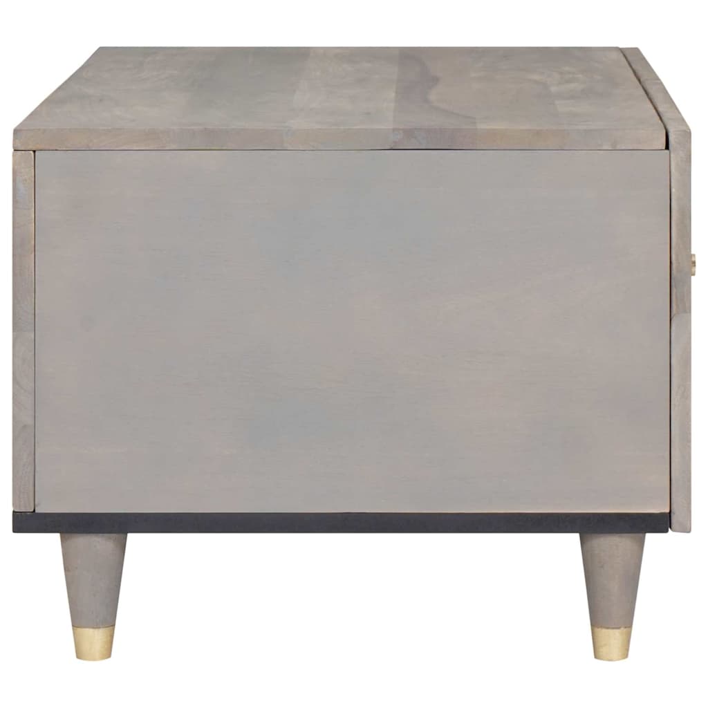 vidaXL Table basse gris 80 x 50 x 40 cm bois de manguier massif