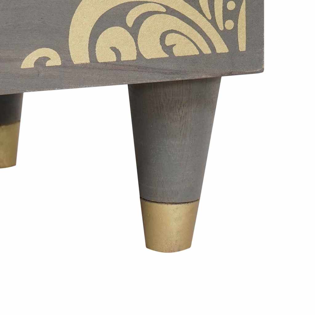 vidaXL Nachttisch mit Schubladen Grau 40 x 33 x 46 cm Massivholz Mango