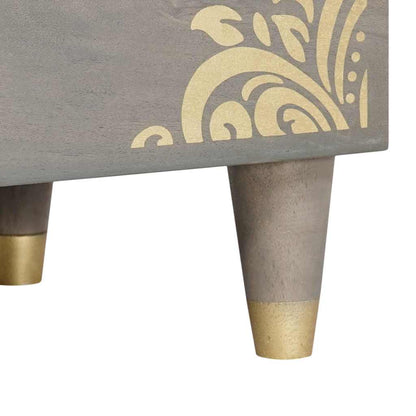 vidaXL Nachttisch mit Schubladen Grau 50 x 33 x 62 cm Massivholz Mango