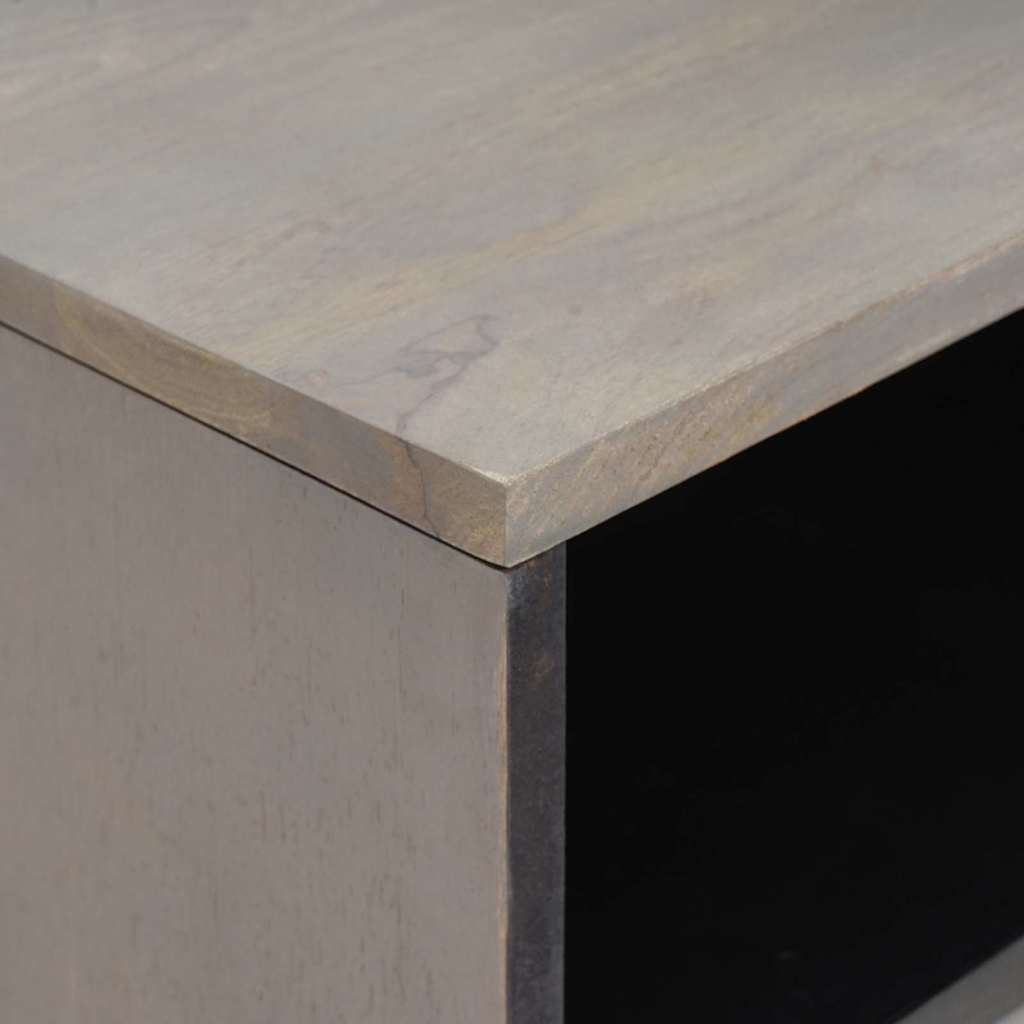 vidaXL Nachttisch mit Schubladen Grau 50 x 33 x 62 cm Massivholz Mango