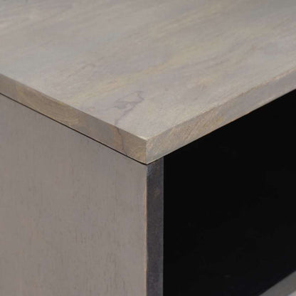 vidaXL Nachttisch mit Schubladen Grau 50 x 33 x 62 cm Massivholz Mango