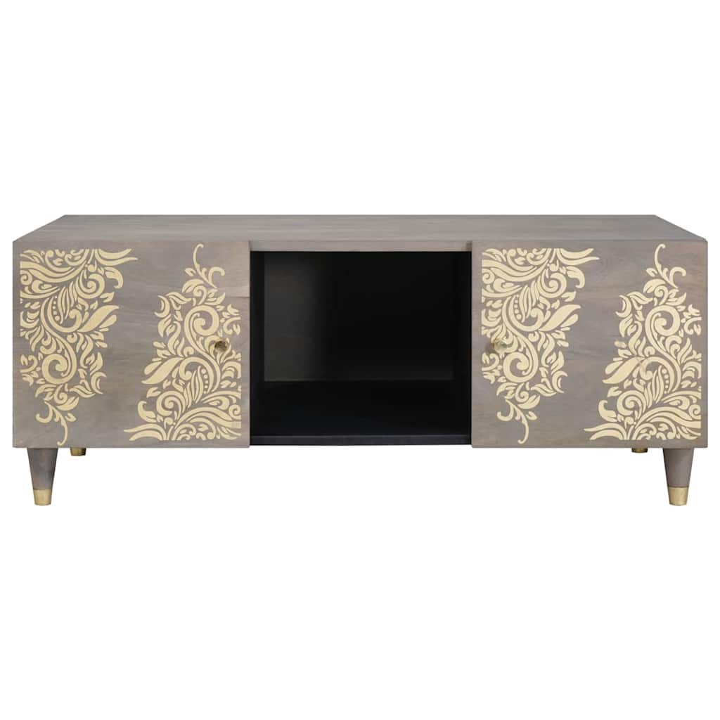 vidaXL Couchtisch Grau 100 x 54 x 40 cm Massivholz Mango