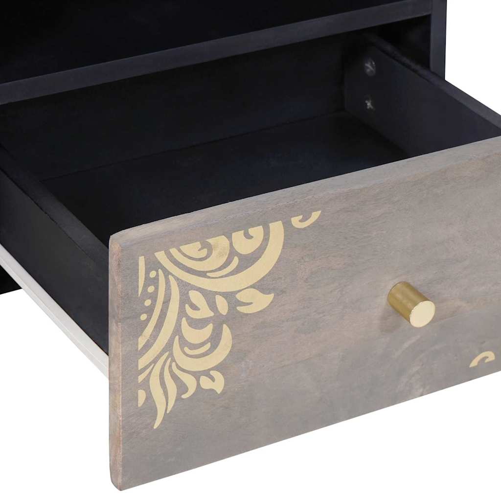 Couchtisch mit Schubladen Grau 80 x 54 x 40 cm Massivholz Mango