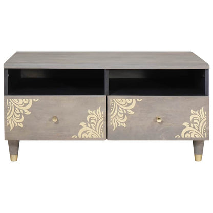 Couchtisch mit Schubladen Grau 80 x 54 x 40 cm Massivholz Mango