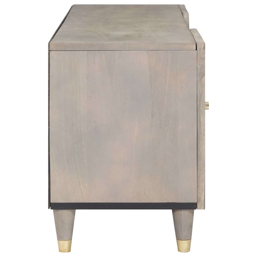 TV-Schränk mit Regal Grau 105 x 33 x 46 cm Massivholz Mango