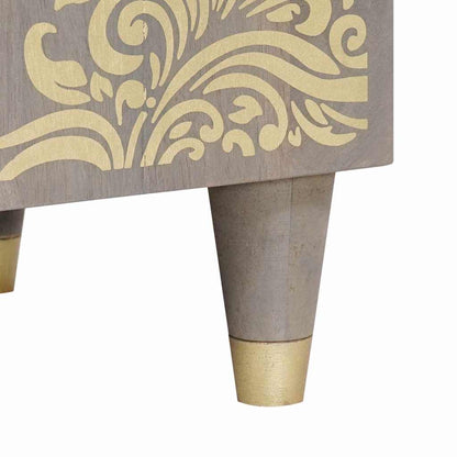 vidaXL TV-Schränk mit Regal Grau 80 x 33 x 46 cm Massivholz Mango