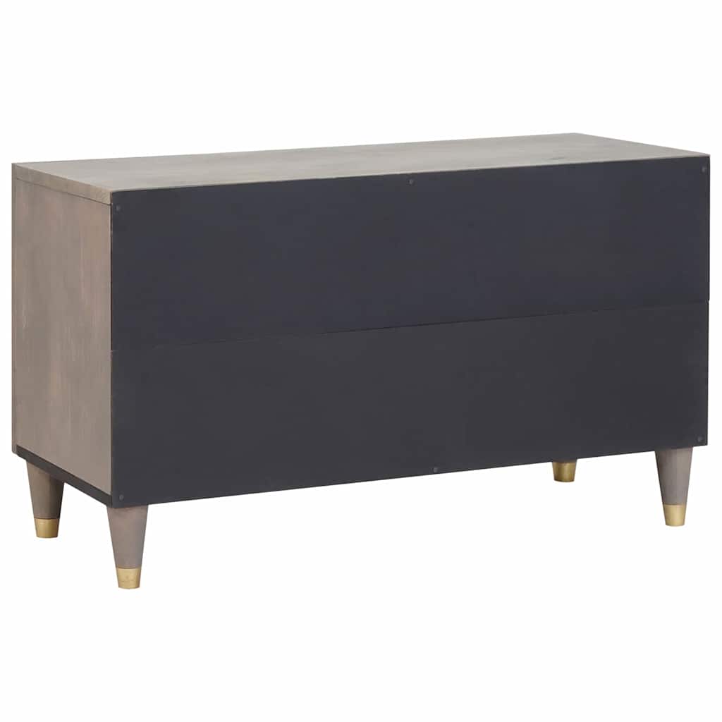 vidaXL TV-Schränk mit Regal Grau 80 x 33 x 46 cm Massivholz Mango