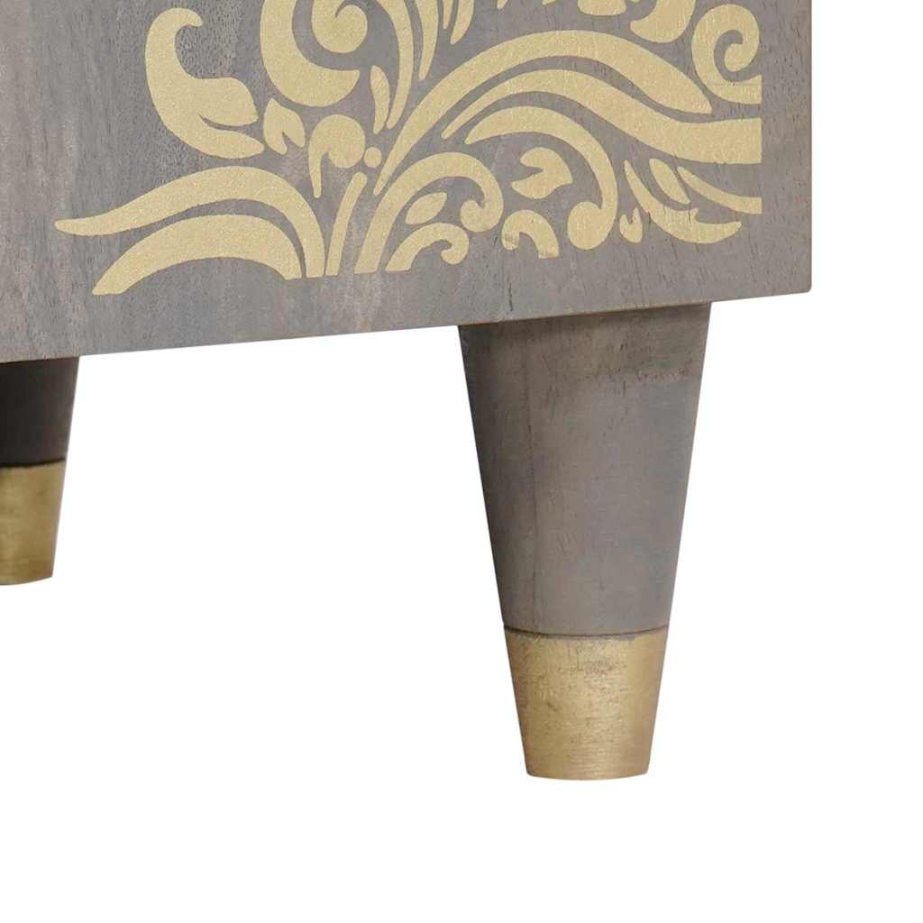 Waschbeckenunterschrank Grau 62 x 33 x 58 cm Massivholz Mango