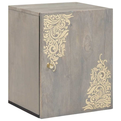 Wandschrank Wandmontiert Grau 38 x 33 x 48 cm Massivholz Mango