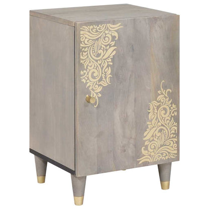 Badezimmerschrank mit Tür Grau 38 x 33 x 58 cm Massivholz Mango