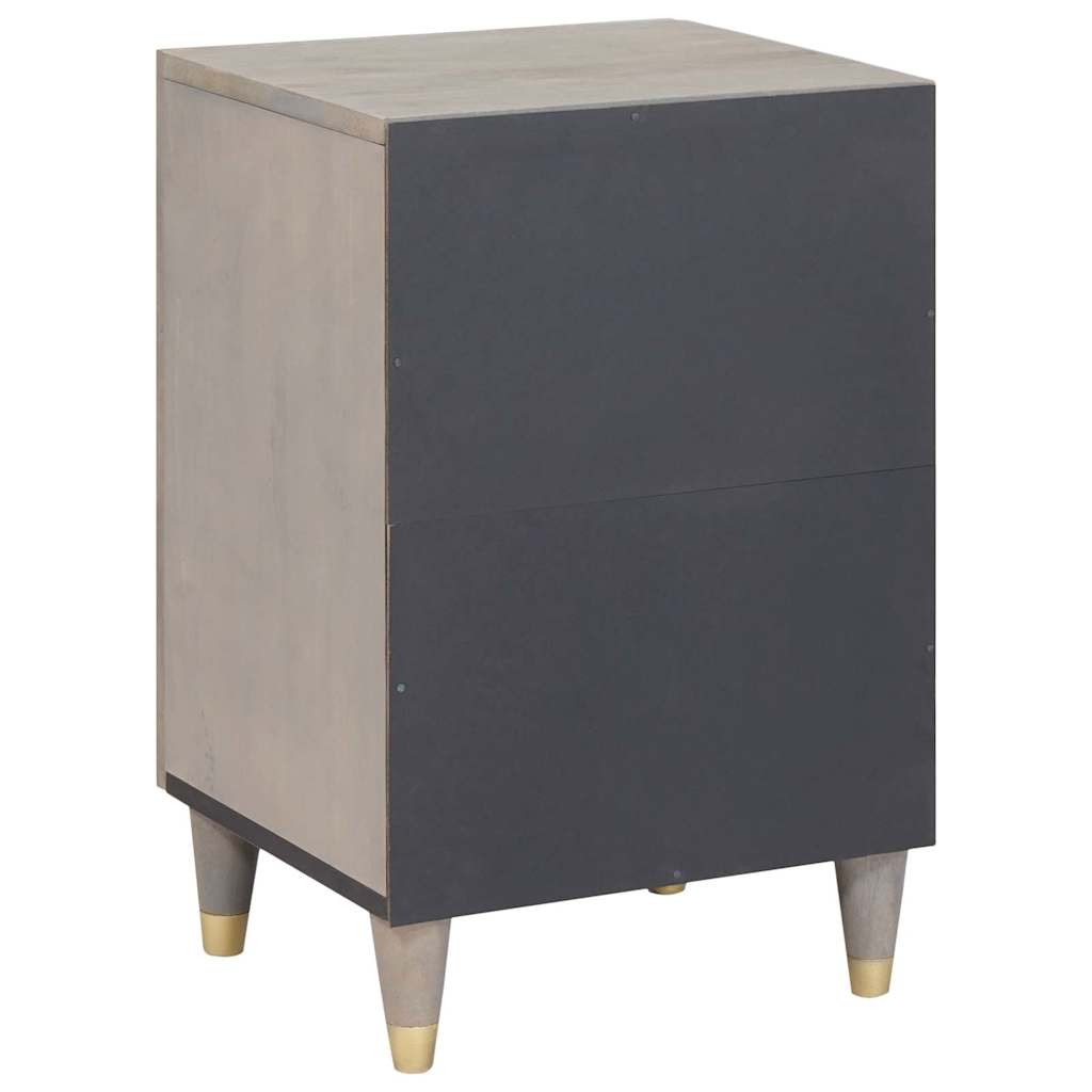 Badezimmerschrank mit Tür Grau 38 x 33 x 58 cm Massivholz Mango