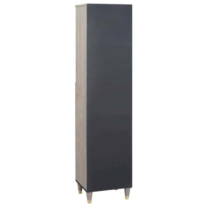 vidaXL Badezimmerschrank Grau 38 x 33 x 160 cm Massivholz Mango