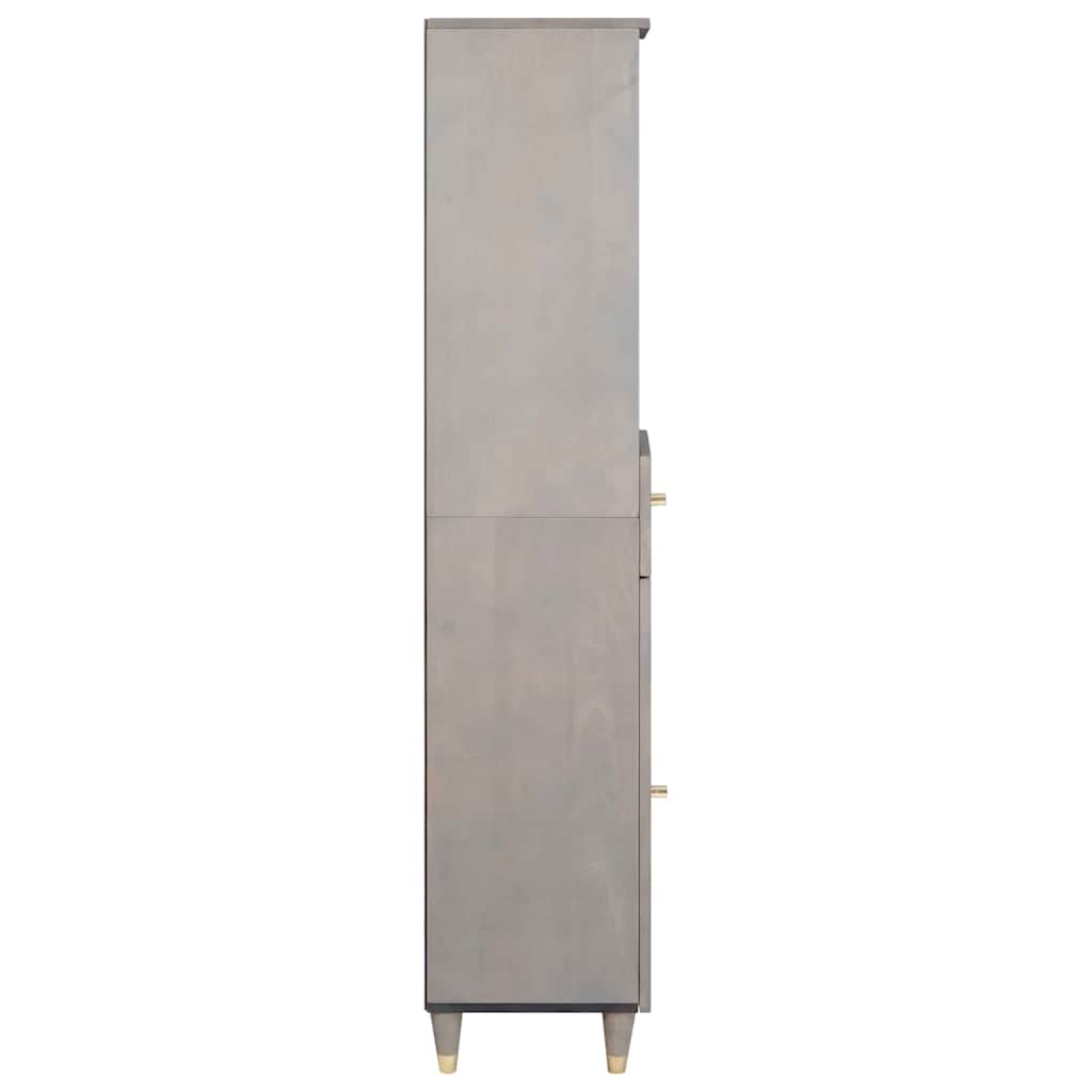 vidaXL Badezimmerschrank Grau 38 x 33 x 160 cm Massivholz Mango