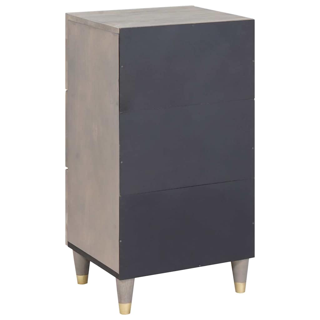 Sideboard Grau und Gold 40 x 33 x 75 cm Massivholz Mango