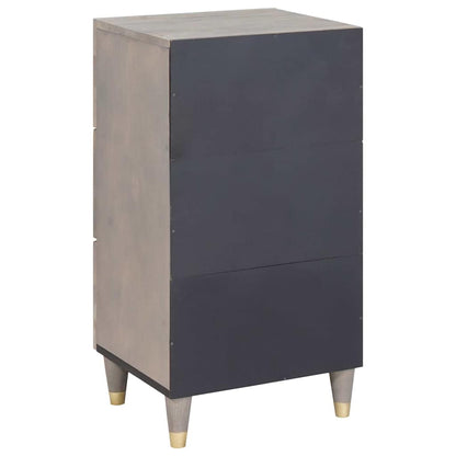 Sideboard Grau und Gold 40 x 33 x 75 cm Massivholz Mango