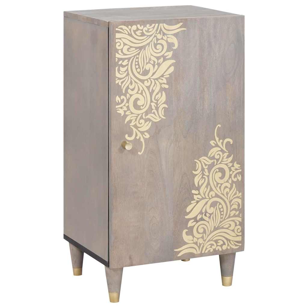 Sideboard Grau und Gold 40 x 33 x 75 cm Massivholz Mango
