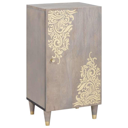 Sideboard Grau und Gold 40 x 33 x 75 cm Massivholz Mango