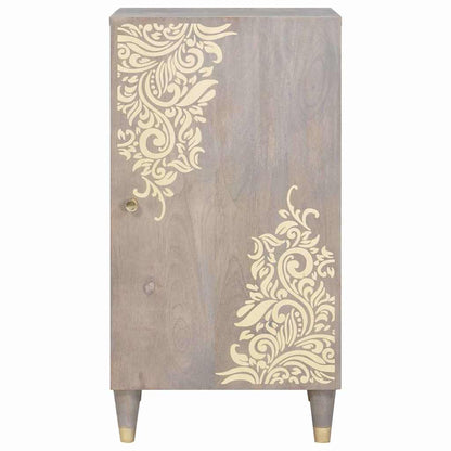 Sideboard Grau und Gold 40 x 33 x 75 cm Massivholz Mango