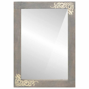 vidaXL Badezimmer Spiegel mit Spiegel Grau 70 x 50 x 2,5 cm