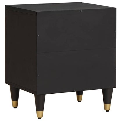 vidaXL Nachttisch mit Tür 2 pcs Schwarz 40 x 33 x 46 cm