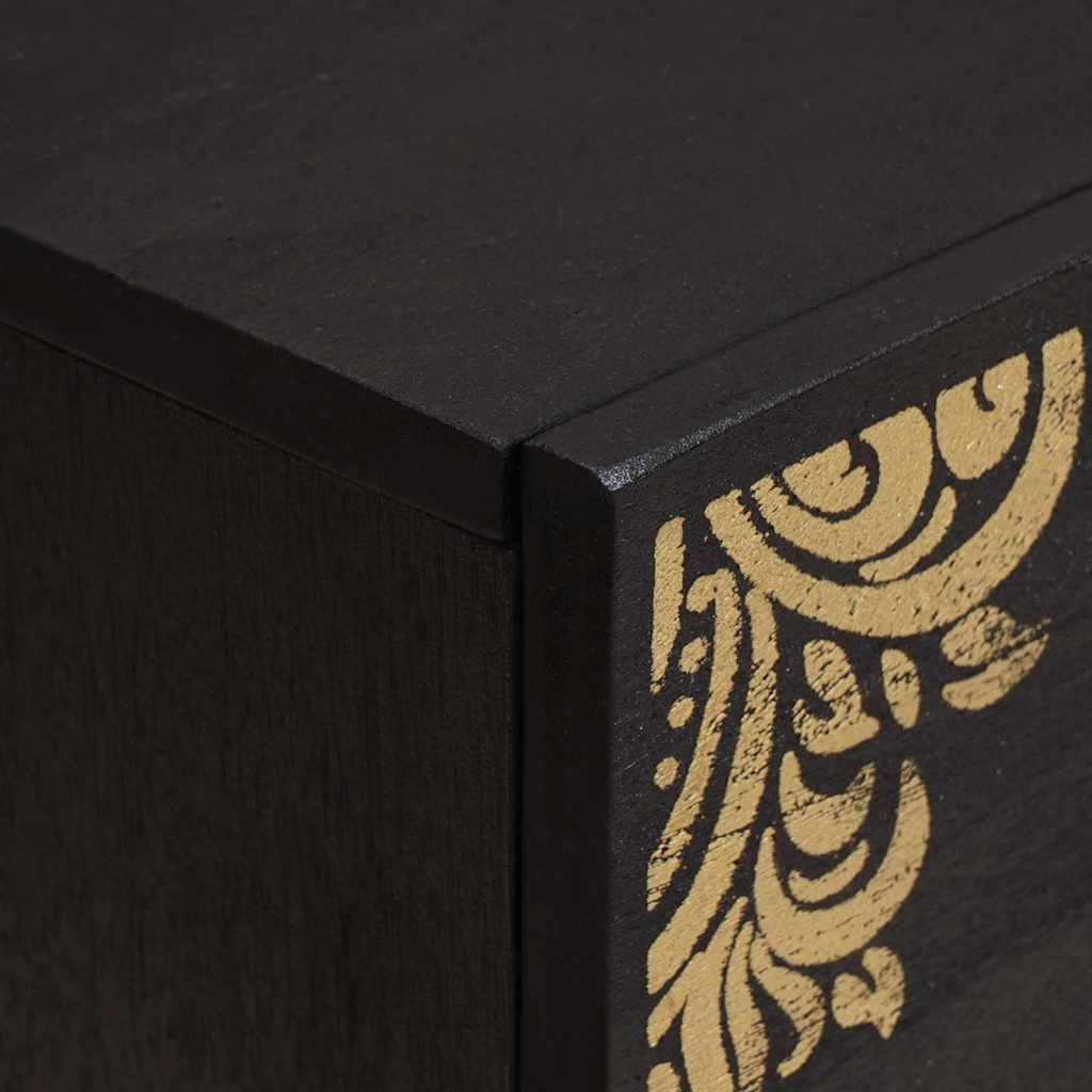 vidaXL Nachttisch Schwarz 40 x 33 x 46 cm Massivholz Mango