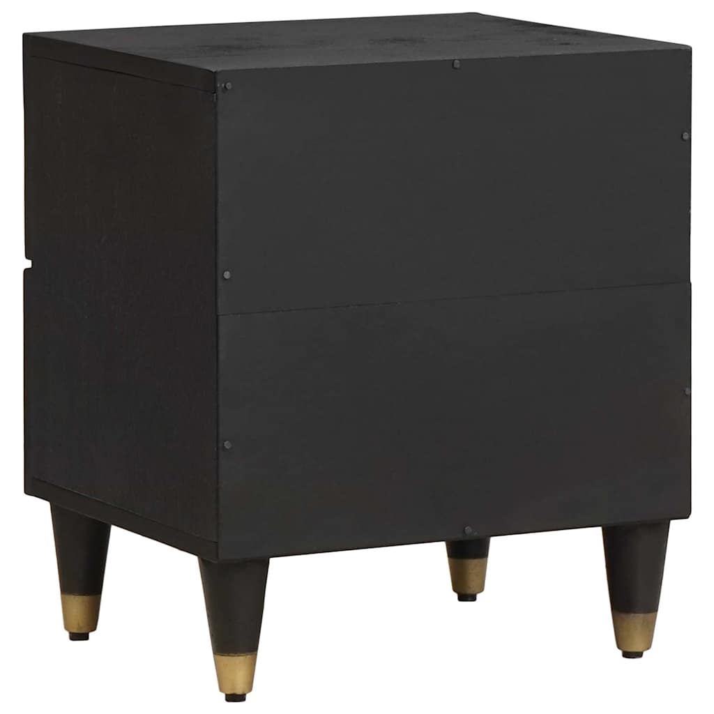 vidaXL Nachttisch Schwarz 40 x 33 x 46 cm Massivholz Mango