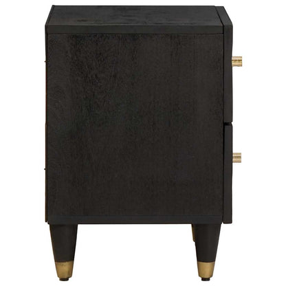 vidaXL Nachttisch Schwarz 40 x 33 x 46 cm Massivholz Mango