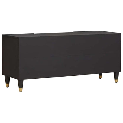 vidaXL TV-Schränk mit Regal Schwarz 105 x 33 x 46 cm Massivholz Mango