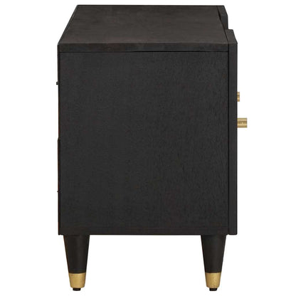 vidaXL TV-Schränk mit Regal Schwarz 105 x 33 x 46 cm Massivholz Mango