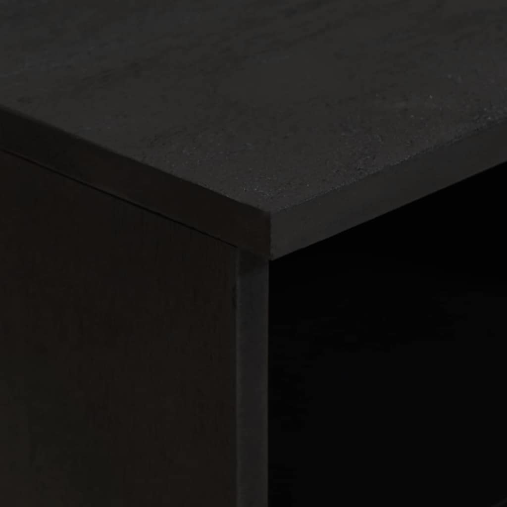 vidaXL TV-Schränk mit Regal Schwarz 70 x 33 x 46 cm Massivholz Mango