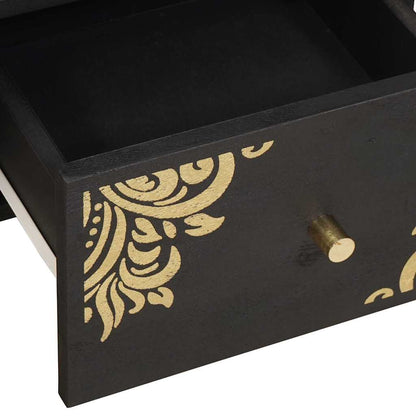vidaXL TV-Schränk mit Regal Schwarz 70 x 33 x 46 cm Massivholz Mango