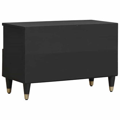 vidaXL TV-Schränk mit Regal Schwarz 70 x 33 x 46 cm Massivholz Mango