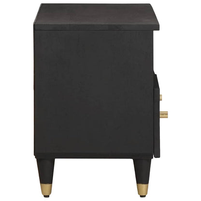 vidaXL TV-Schränk mit Regal Schwarz 70 x 33 x 46 cm Massivholz Mango