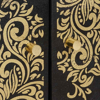 Couchtisch Schwarz 80 x 50 x 40 cm Massivholz Mango