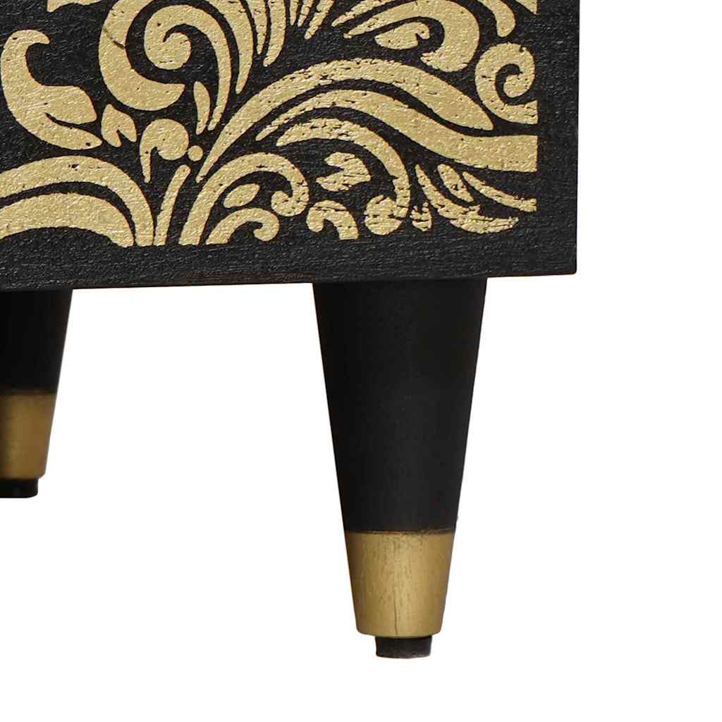 Couchtisch Schwarz 80 x 50 x 40 cm Massivholz Mango