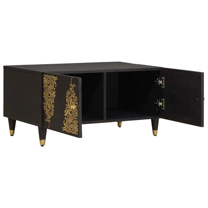 Couchtisch Schwarz 80 x 50 x 40 cm Massivholz Mango