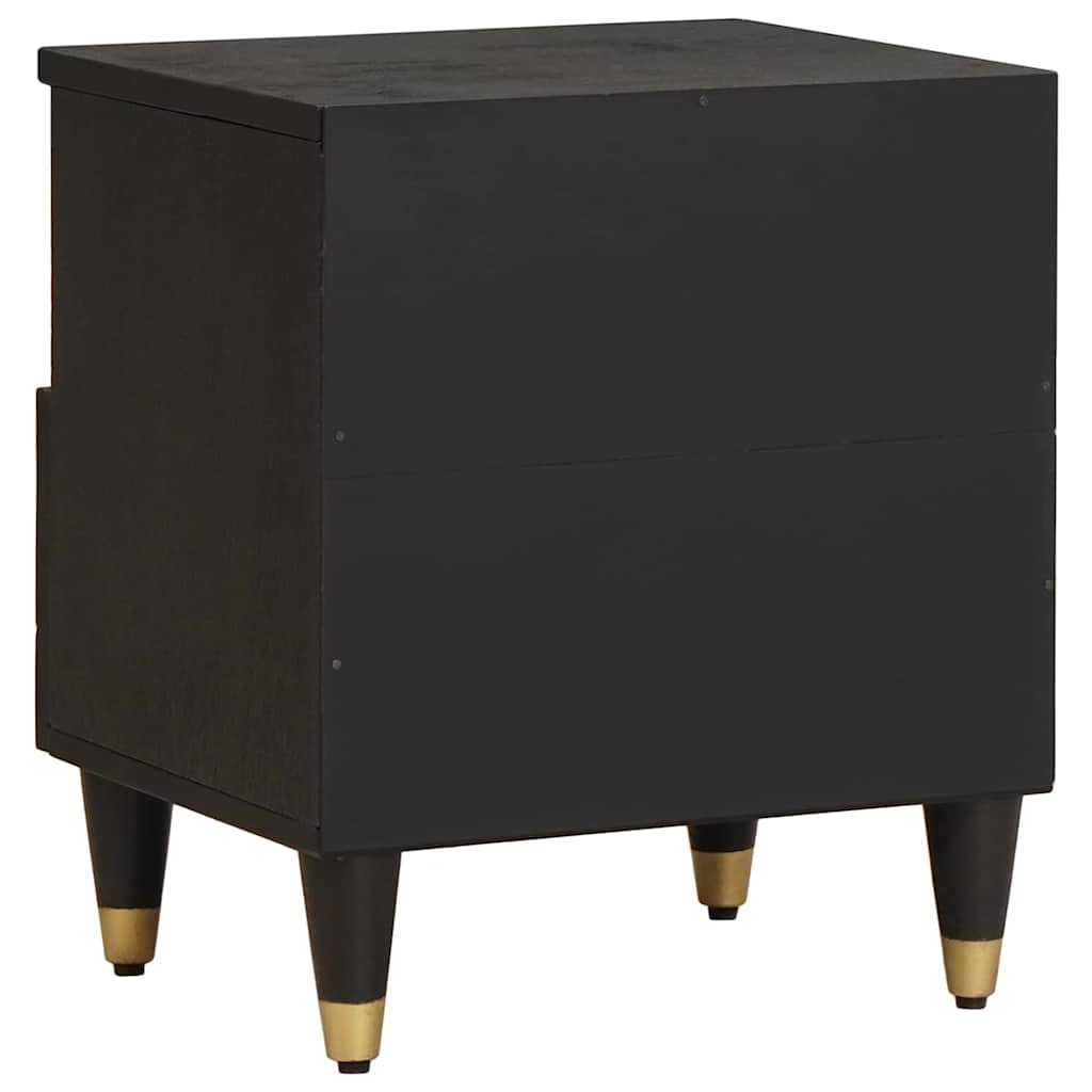 vidaXL Nachttisch Schwarz 40 x 33 x 46 cm Massivholz Mango