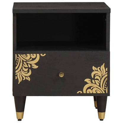 vidaXL Nachttisch Schwarz 40 x 33 x 46 cm Massivholz Mango
