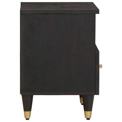 vidaXL Nachttisch Schwarz 40 x 33 x 46 cm Massivholz Mango