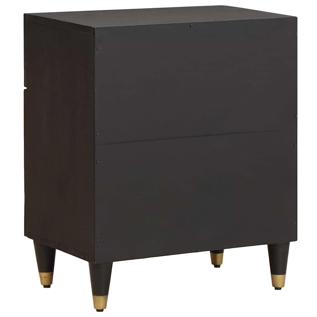 vidaXL Nachttisch mit Tür Schwarz 50 x 33 x 60 cm Massivholz Mango
