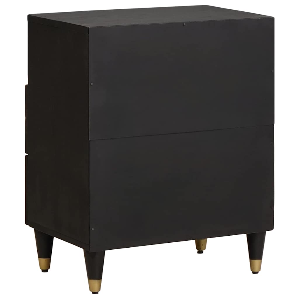 vidaXL Nachttisch Schwarz 50 x 33 x 62 cm Massivholz Mango